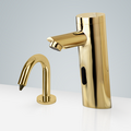 BathSelct Marseille Gold Finish Motion Sensor Faucet & Automatic Liquid Soap Dispenser for Restrooms