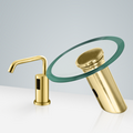 Deauville Brushed Gold Motion Sensor Faucet & Automatic Soap Dispenser For Restrooms