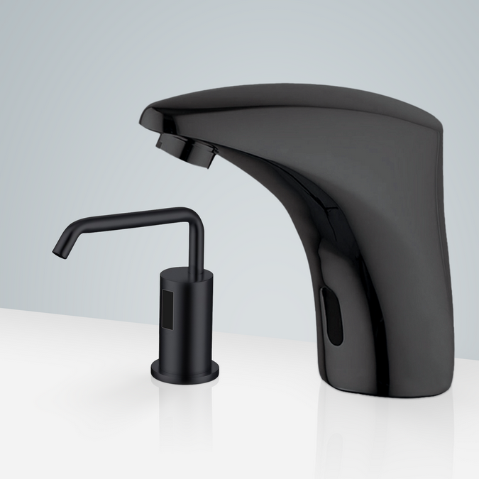 BathSelect Bollnäs Motion Hands Free Sensor Faucet & Automatic Liquid Foam Soap Dispenser for Restrooms in Dark Oil Rubbed Bronze