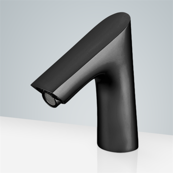 BathSelect Hostelry Lyon Matte Black Commecial Motion Sensor Faucet & Automatic Wall Mount Soap Dispenser for Restrooms