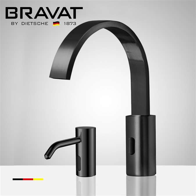 BathSelect Dark Oil Rubbed Bronze Commercial Motion Sensor Faucet & Automatic Liquid Foam Soap Dispenser for Restrooms