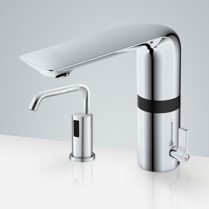 BathSelect Verona Chrome Finish Motion Sensor Faucet & Automatic Soap Dispenser for Restrooms