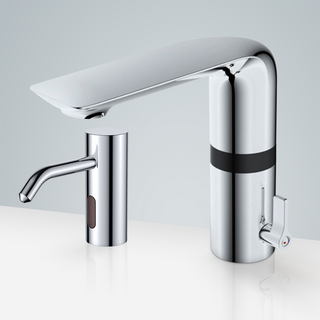 BathSelect Deauville Hands-Free Chrome Motion Sensor Faucet & Automatic Liquid Soap Dispenser for Restrooms