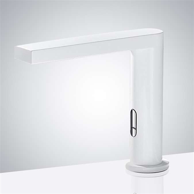 Munich Deck Mounted White Automatic Touchless Infrared Sensor Faucet