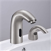 Hotel Florence Commercial Brushed Nickel Finish Sensor Faucet & Automatic Soap Dispenser For Restrooms