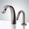 Venice Brushed Nickel Automatic Commercial Motion Sensor Faucet and Automatic Soap Dispenser for Restrooms