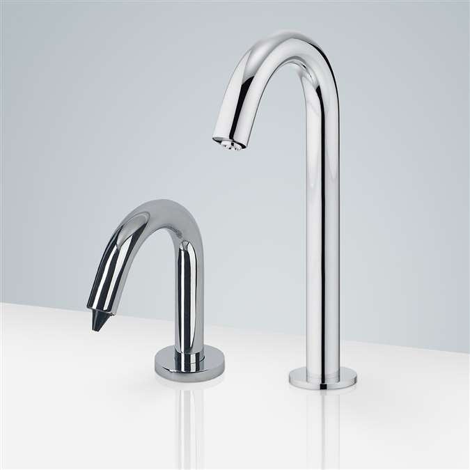 BathSelect Bollnäs Motion Sensor Faucet & Automatic Soap Dispenser for Restrooms in Chrome