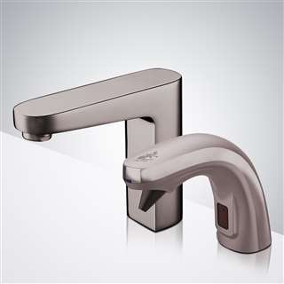 BathSelect Hospitality Touchless Basin Automatic Commercial Brushed Nickel Sensor Faucet with Automatic Soap Dispenser