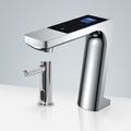BathSelect Creteil Commercial Chrome Digital Screen Motion Sensor Faucet & Deck Mount Automatic Liquid Soap Dispenser for Restrooms