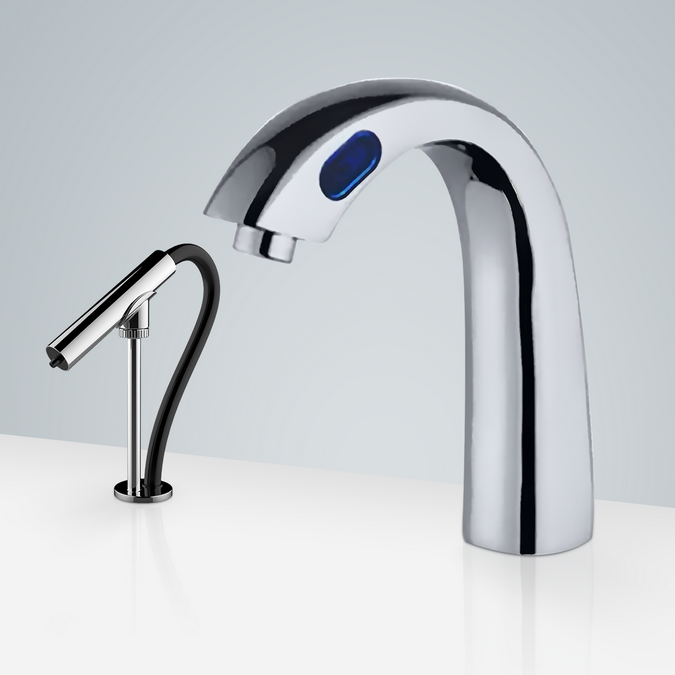 BathSelect Cholet Chrome Finish Motion Sensor Faucet & Automatic Soap Dispenser for Restrooms