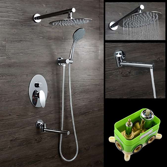 Milan Wall-Mount Rainfall Shower Set with Handshower & Tub Spout