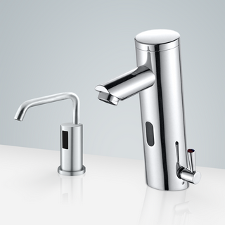 BathSelect Sète Chrome Motion Sensor Faucet & Automatic Soap Dispenser for Restrooms