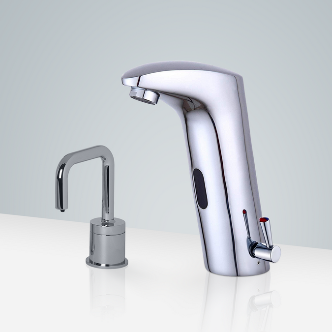 BathSelect Toulouse Chrome Finish Motion Sensor Faucet & Automatic Soap Dispenser for Restrooms