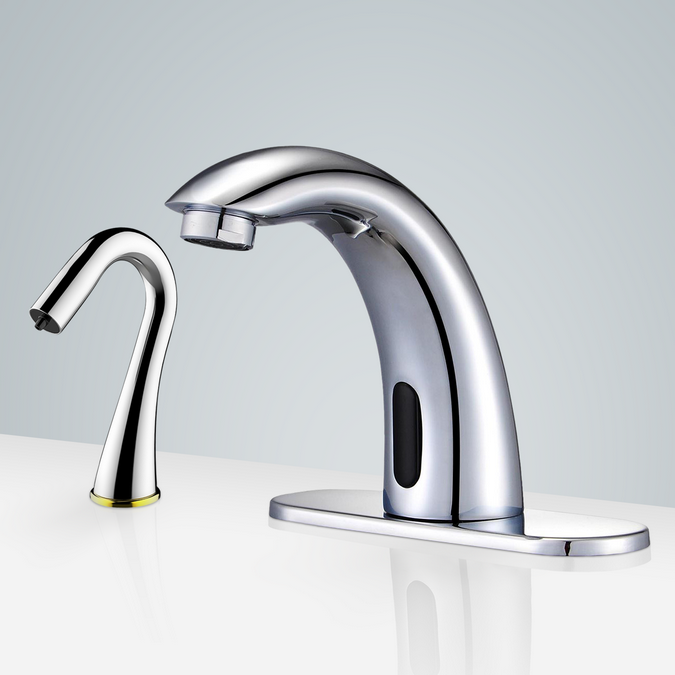 BathSelect Lyon Chrome Finish Motion Sensor Faucet & Automatic Soap Dispenser for Restrooms