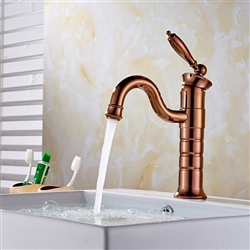 Caen Single Handle Rose Gold Bathroom Sink Faucet