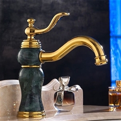 Malta Hotel Single Handle Gold Marble Finish Bathroom Sink Faucet || Bath Tubs Malta