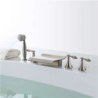 Florence Triple Handle Solid Brass Bathtub Faucet