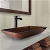 Genoa Rectangular Glass Bathroom Sink with Faucet & Drain