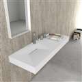 Hotel Modena Rectangular Wall Mounted Stone Sink