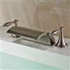 Limoges Deck Mount Brushed Nickel Double Handled Bathtub Faucet