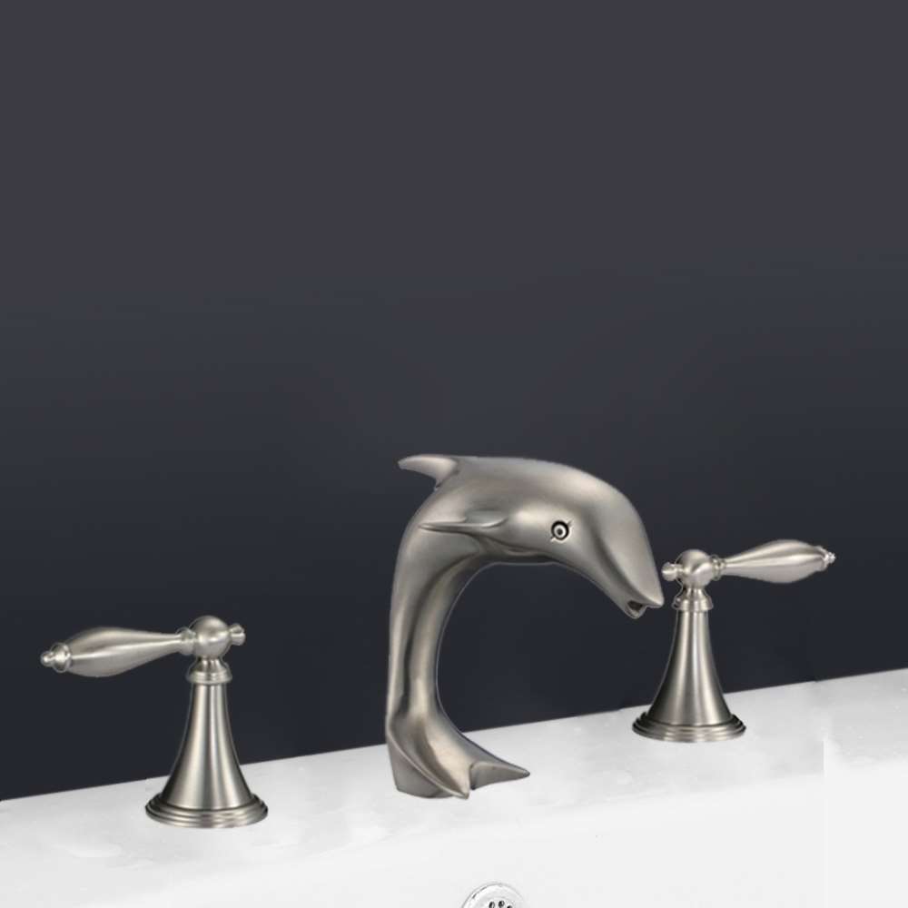 Genoa Dolphin Shaped Dual Handle Bathroom Sink Faucet At BathSelect