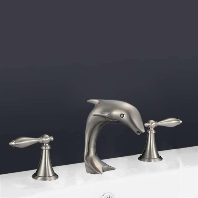 Genoa Dolphin Shaped Dual Handle Bathroom Sink Faucet