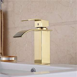 Olivos Hostelry Gold Finish Bathroom Sink Faucet