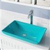Genoa Turquoise Colored Glass Vessel Bathroom Sink