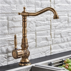 Lucanian Antique Brass Bathroom Sink Faucet