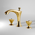 Toulon Dual Handle Gold Finish Bathroom Sink Faucet