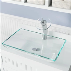 Naples Crystal Colored Glass Vessel Bathroom Sink