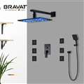 Bravat Water Powered Led Shower with Adjustable Body Jets and Mixer-Wall Mount Style