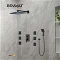 Bravat Water Powered Led Shower with Adjustable Body Jets and Mixer-Wall Mount Style