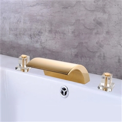 Paris Gold Finish Dual Handle Deck Mount Bathroom Sink Faucet