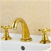 BathSelect Pella Dual Handled Gold Finish Basin Faucet