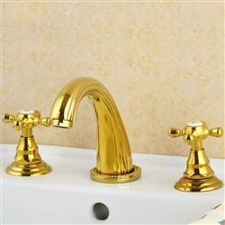 BathSelect Pella Dual Handled Gold Finish Basin Faucet