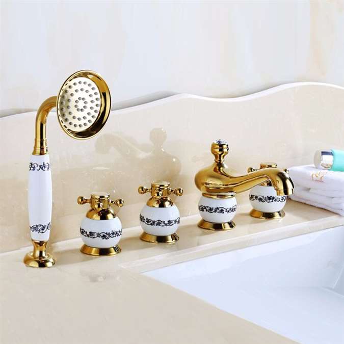 Villeurbanne 5 Piece Deck Mounted Bathtub Faucet