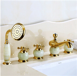 La Rochelle 5 Piece Deck Mount Bathtub Faucet