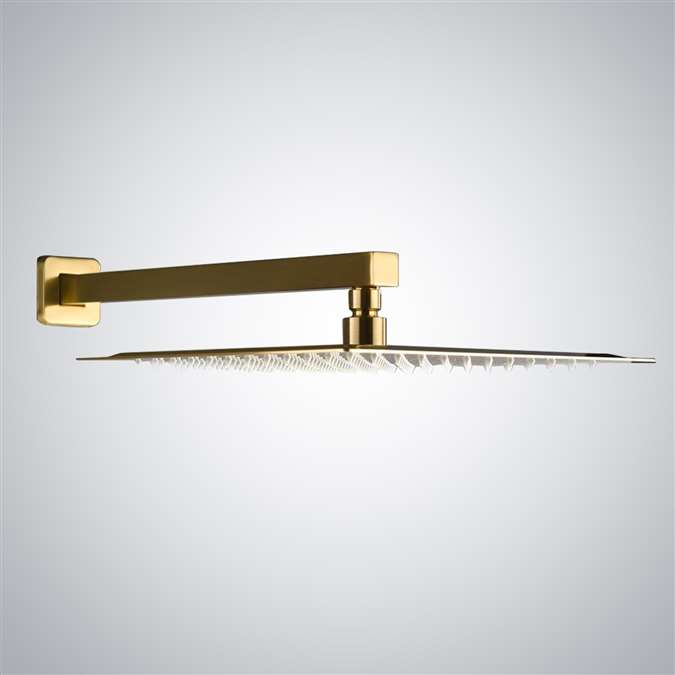 Gold Finish 12 inch brass shower head