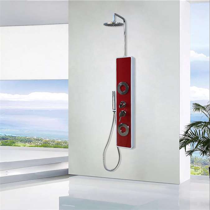 Venice Acrylic Shower Panel with Rain, Hand & Jet Shower Set