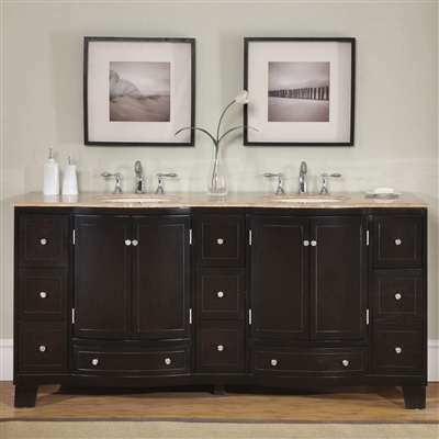 Naples Bathroom Vanity with Double Sink & Dual Cabinet