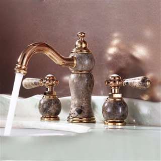 Saint-Denis Dual Handle Rose Gold Bathroom Sink Faucet