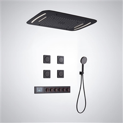 BathSelect Bihorel Matte Black LED Thermostatic Digital Shower Set