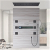 BathSelect Macon Matte Black LED Rainfall Shower System with Thermostatic Control