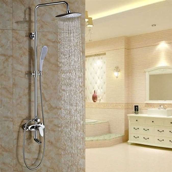 Genoa Hotel Wall Mount Chrome Shower Set with Hand Shower and Faucet
