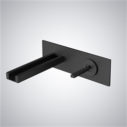 BathSelect Quelle Matte Black Waterfall Hot and Cold LED Basin Faucet
