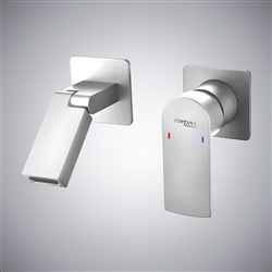 BathSelect Welle  Chrome Hot and Cold Wall Mounted Basin Faucet