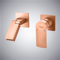 BathSelect Welle Rose Gold Hot and Cold Wall Mounted Basin Faucet