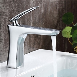 Rimini Single Handle Deck Mount Bathroom Sink Faucet