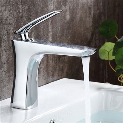 Rimini Single Handle Deck Mount Bathroom Sink Faucet